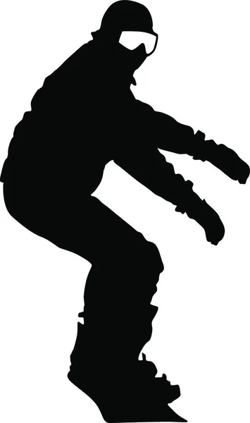 Schwarze Silhouetten Snowboarder Auf Weißem Hintergrund Vektorillustration — Stockvektor