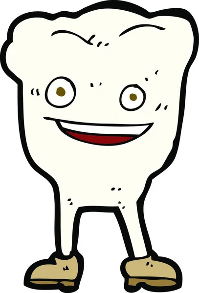 漫画幸せな歯のキャラクター — ストックベクタ
