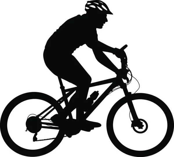 Silhouette Cyclist Male Vector Illustration — Stock Vector