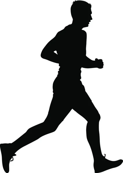 Silhouettes Runners Sprint Emberek Vektor Illusztráció — Stock Vector