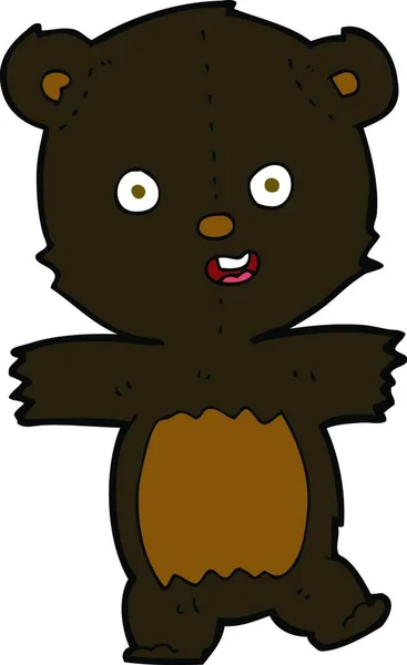 Dibujos Animados Lindo Oso Negro Cachorro — Vector de stock