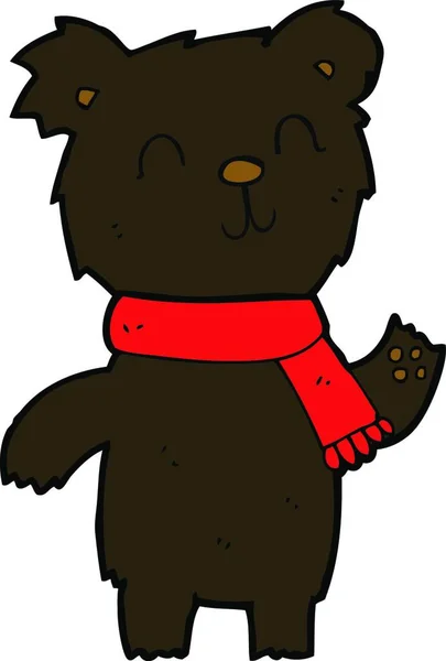 Dibujos Animados Lindo Oso Negro Cachorro — Vector de stock