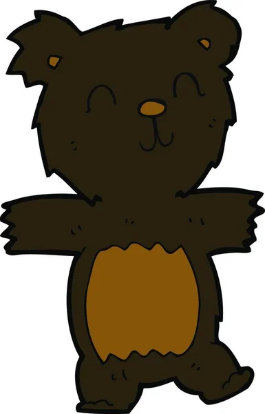 Desenho Animado Bonito Urso Preto Filhote —  Vetores de Stock