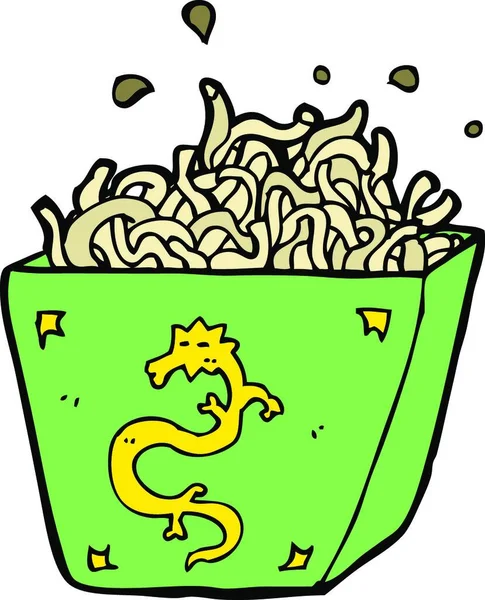 Scatola Spaghetti Del Fumetto Illustrazione Sfondo Bianco — Vettoriale Stock