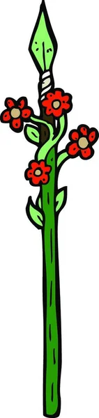 Cartoon Bloem Wit — Stockvector