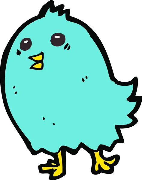 Cartoon Blauvogel Auf Weißem Hintergrund — Stockvektor