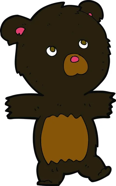 Cartone Animato Carino Orso Nero — Vettoriale Stock