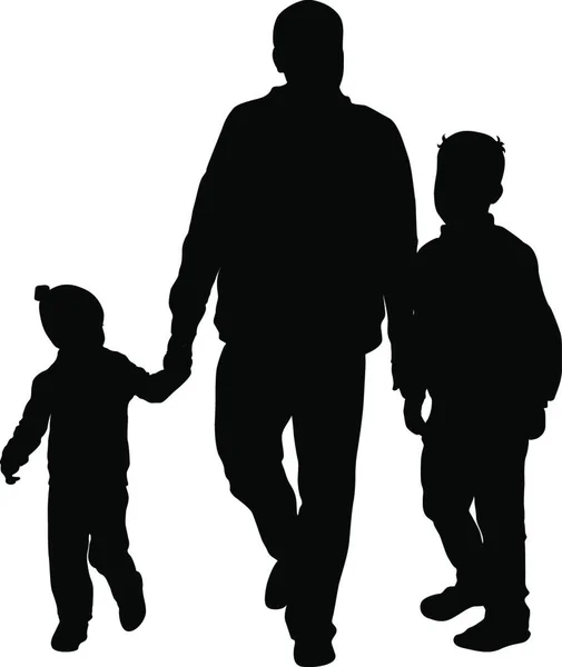 Silhouette Familia Feliz Fondo Blanco Ilustración Vectores Silhouette Familia Feliz — Archivo Imágenes Vectoriales