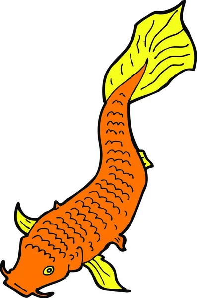 Cartoon Fisch Illustration Auf Weißem Hintergrund — Stockvektor