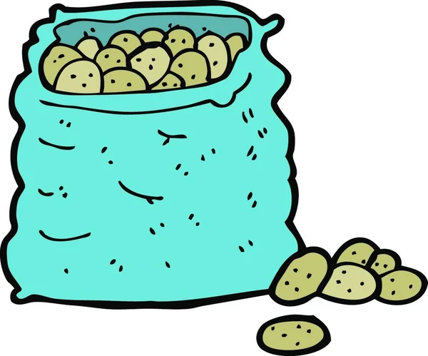 Saco Desenhos Animados Batatas — Vetor de Stock