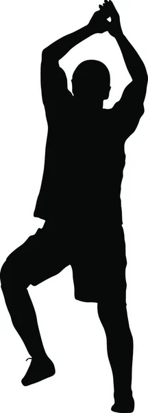 Schwarze Silhouetten Mann Auf Weißem Hintergrund Vektorillustration Schwarze Silhouetten Mann — Stockvektor