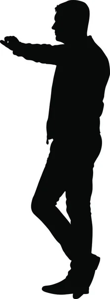 Zwarte Silhouetten Man Witte Achtergrond Vector Illustratie Zwarte Silhouetten Man — Stockvector