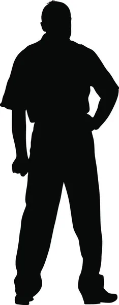 Schwarze Silhouetten Mann Auf Weißem Hintergrund Vektorillustration Schwarze Silhouetten Mann — Stockvektor