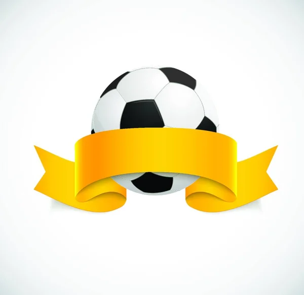 Ballon Football Avec Ruban Orange — Image vectorielle