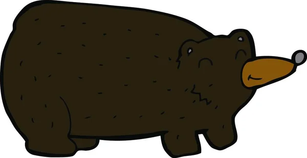 Divertido Oso Negro Dibujos Animados — Vector de stock