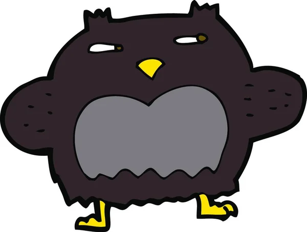 Cartoon Suspicious Owl Illustration White Background — Stock Vector
