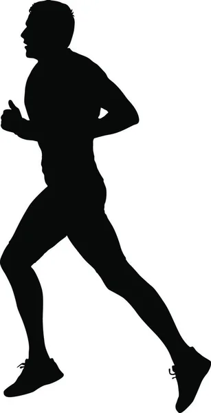 Silhouettes Coureurs Sur Sprint Hommes Illustration Vectorielle — Image vectorielle