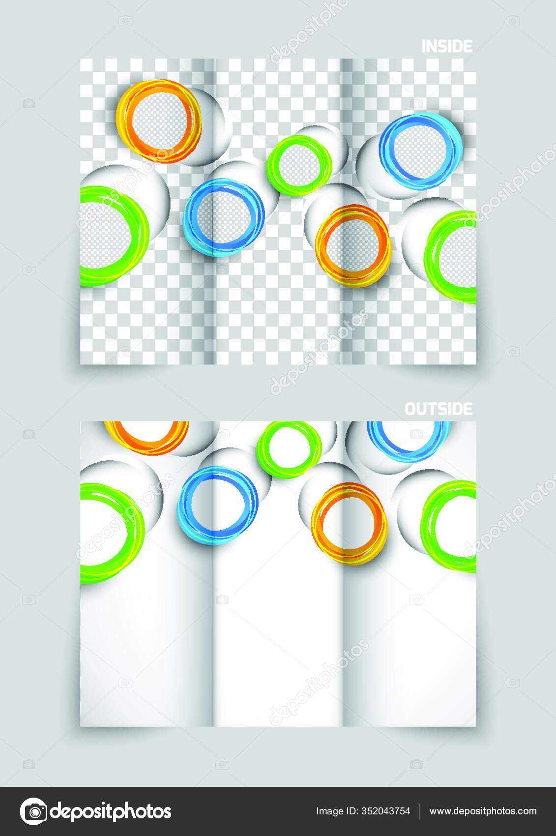 Tri Fold Brochure Template Design Colorful Circles Stock Vector by