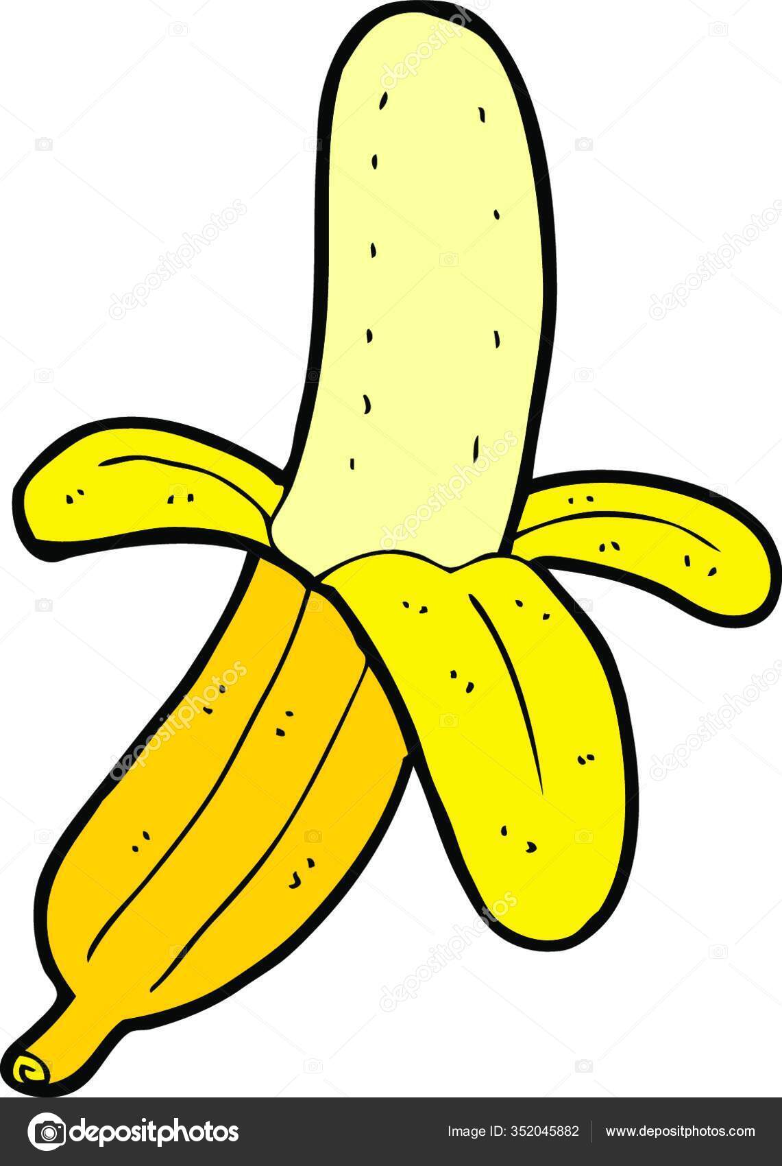 Banana desenho mão vetor ilustração e lettering. Isolado sobre fundo branco  . imagem vetorial de Octyarb© 302834678