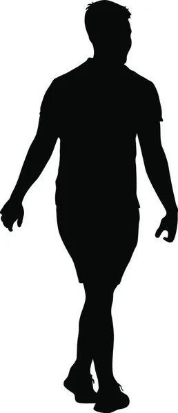 Silhouette Nere Uomo Sfondo Bianco Illustrazione Vettoriale Silhouette Nere Uomo — Vettoriale Stock