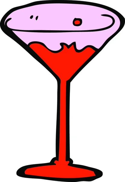 Cocktail Dessin Animé Illustration Sur Fond Blanc — Image vectorielle