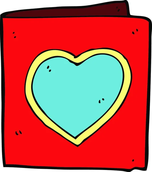 Tecknad Kärlek Hjärta Kort — Stock vektor