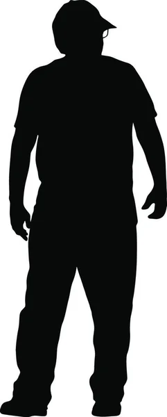Silhouettes Noires Homme Sur Fond Blanc Illustration Vectorielle Silhouettes Noires — Image vectorielle