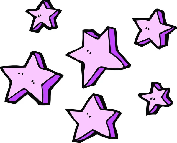 Kreslené Hvězdy Ilustrace Bílém Pozadí — Stockový vektor