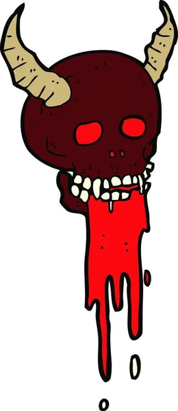 漫画の不気味なハロウィーンの頭蓋骨 — ストックベクタ