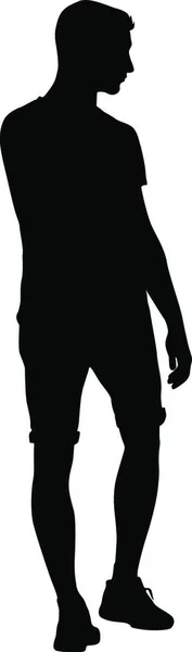 Silhouettes Noires Homme Sur Fond Blanc Illustration Vectorielle Silhouettes Noires — Image vectorielle