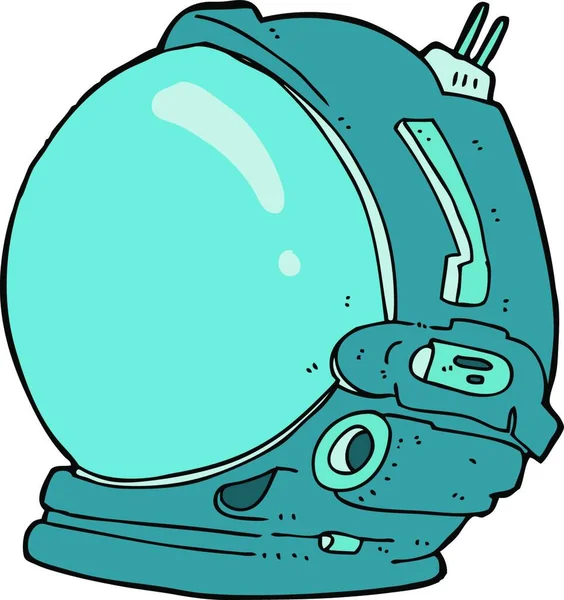 Cartoon Astronaut Helmet Illustration White Background — Stock Vector