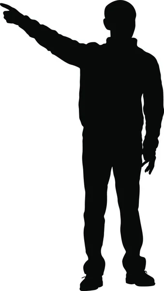 Силуэт Мужчины Поднятой Рукой Векторная Иллюстрация Силуэт Мужчины Поднятой Рукой — стоковый вектор