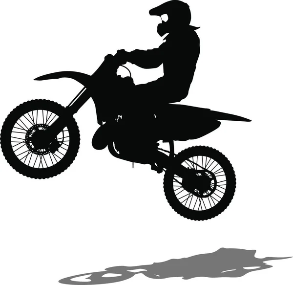 Silhouettes Rider Bierze Udział Mistrzostwach Motocrossu Ilustracja Wektora Silhouettes Rider — Wektor stockowy