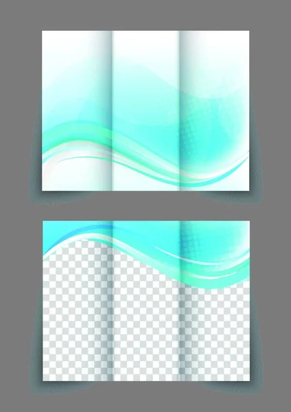 Сторінка Дизайну Брошури Потрійної Складки Абстрактним Дизайном Синьої Хвилі — стоковий вектор