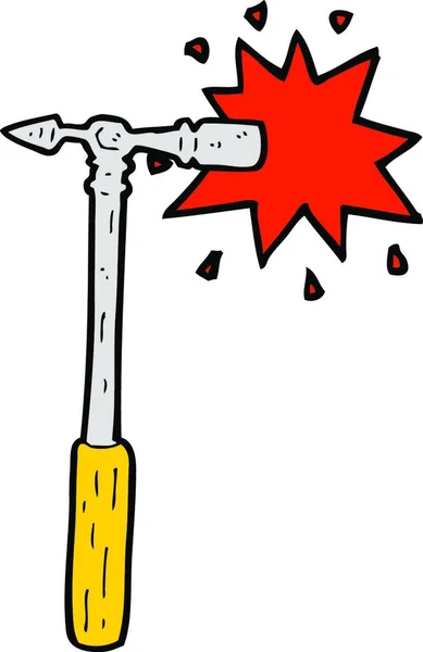Cartoon Pin Hammer Illustration Auf Weißem Hintergrund — Stockvektor