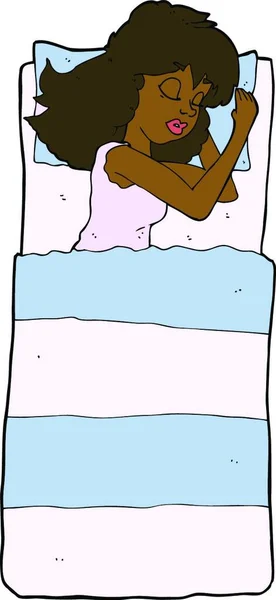 Cartoon Schlafende Frau Illustration Auf Weißem Hintergrund — Stockvektor