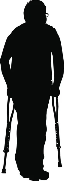 Silhouette Disabled People White Background Ilustración Vectores Silhouette Disabled People — Vector de stock