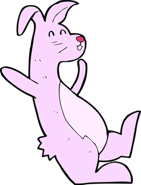 Cartoon Pink Bunny Illustration White Background — Stock Vector