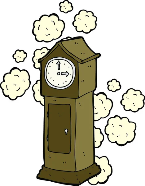 Cartoon Dusty Old Grandfather Clock — Stock Vector