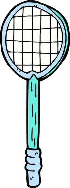 Cartoon Oud Tennis Racket — Stockvector