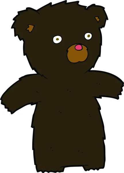 Cartoon Black Bear Illustration White Background — Stock Vector
