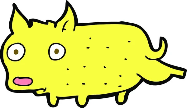 Desenho Animado Pouco Cão Cocking Perna — Vetor de Stock