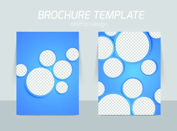 Flyer Template Εμπρός Και Πίσω Σχέδιο Μπλε Χρώμα Κύκλους — Διανυσματικό Αρχείο
