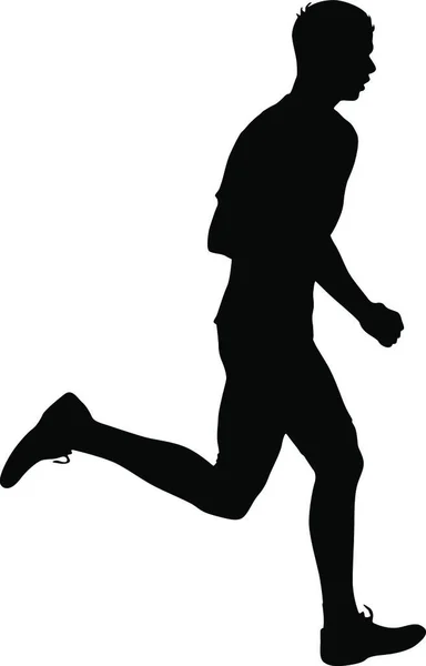 Siluety Runners Sprint Men Vector Illustration — Stockový vektor