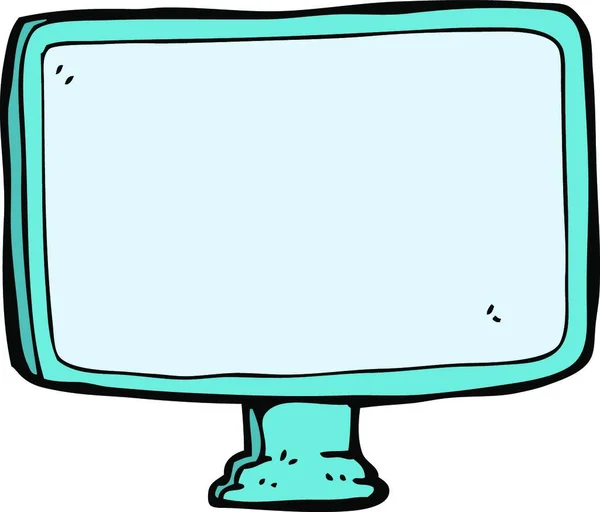 Cartoon Computer Scherm Illustratie Witte Achtergrond — Stockvector