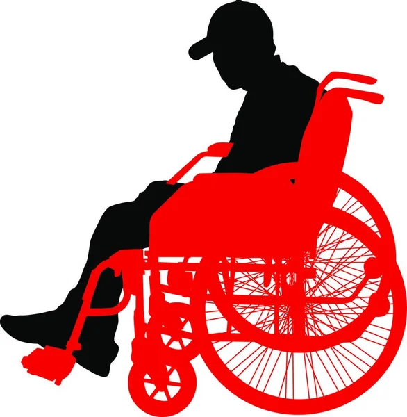 Silhouette Disabili Sfondo Bianco Illustrazione Vettoriale Silhouette Disabili Sfondo Bianco — Vettoriale Stock