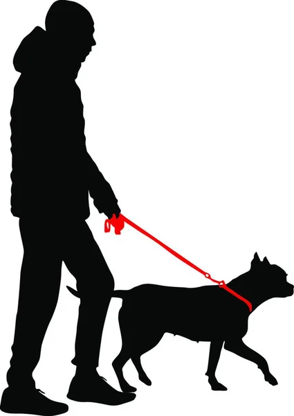 Silhouette Gens Chien Illustration Vectorielle Silhouette Gens Chien Illustration Vectorielle — Image vectorielle