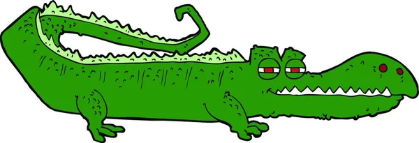 Crocodilo Dos Desenhos Animados Ilustração Fundo Branco —  Vetores de Stock