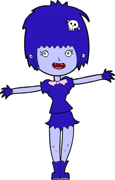 Cartoon Glücklich Vampir Mädchen — Stockvektor