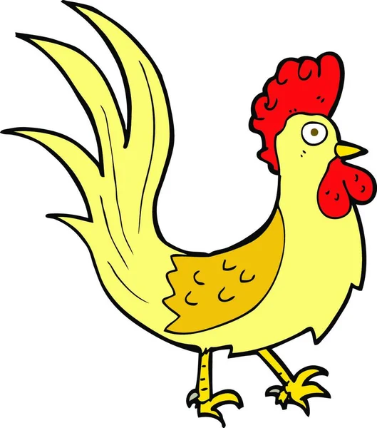 Cartoon Cockerel Illustrazione Sfondo Bianco — Vettoriale Stock